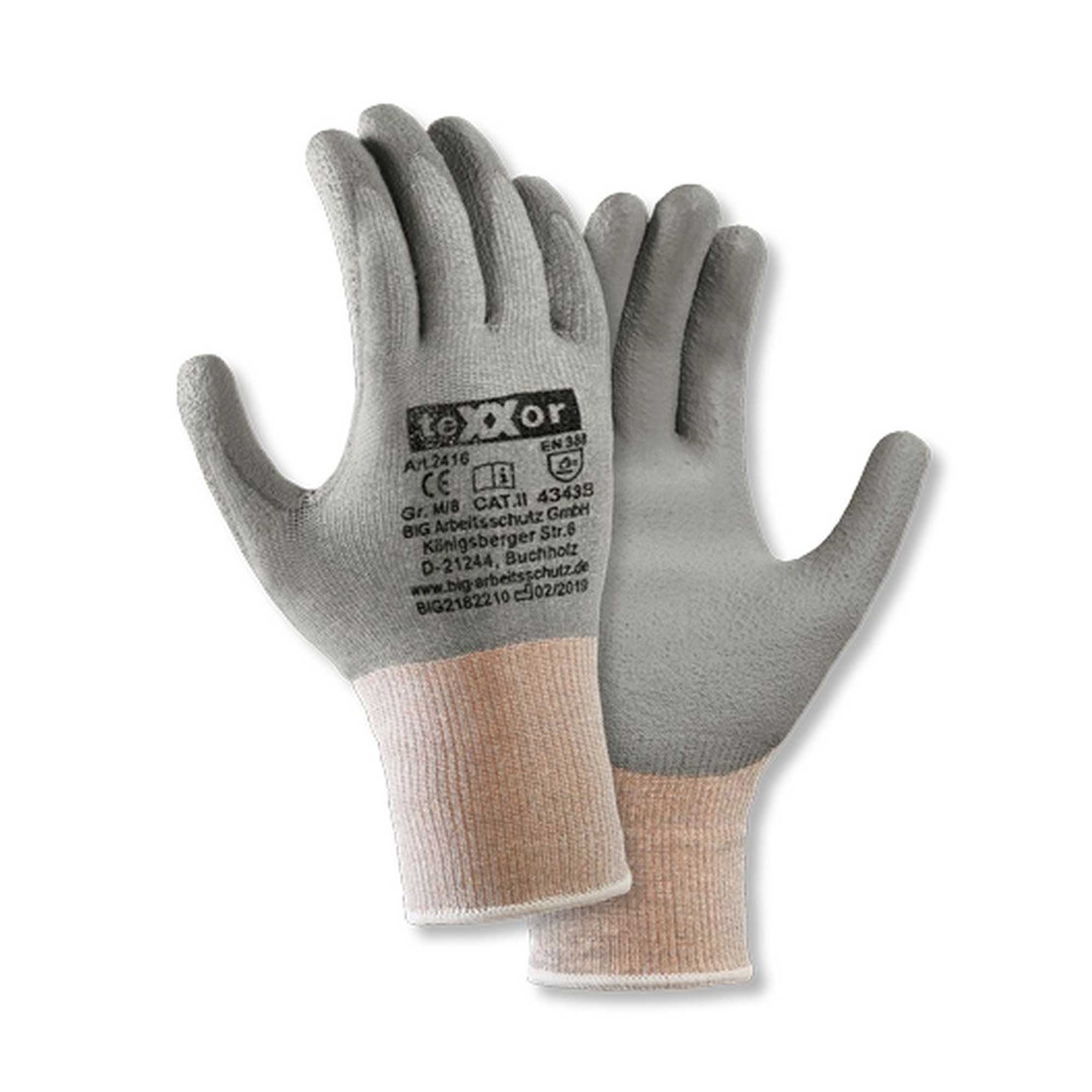 teXXor 2416 Schnittschutzhandschuhe mit Polyurethan-Beschichtung weiß, VE 240 Paar