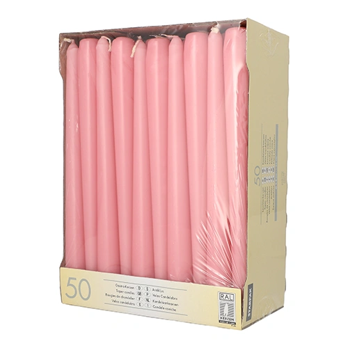 Starpak Leuchterkerzen Ø 2,2 cm, 25 cm rosa, 2 x 50 Stück