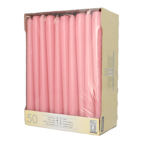 Starpak Leuchterkerzen Ø 2,2 cm, 25 cm rosa, 2 x 50 Stück