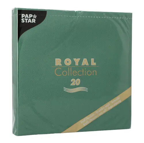 PAPSTAR Servietten "ROYAL Collection" 1/4-Falz 40 x 40 cm dunkelgrün, 8 x 20 Stück – Premium-Servietten in Stoffoptik, weich, formstabil, industriell kompostierbar
