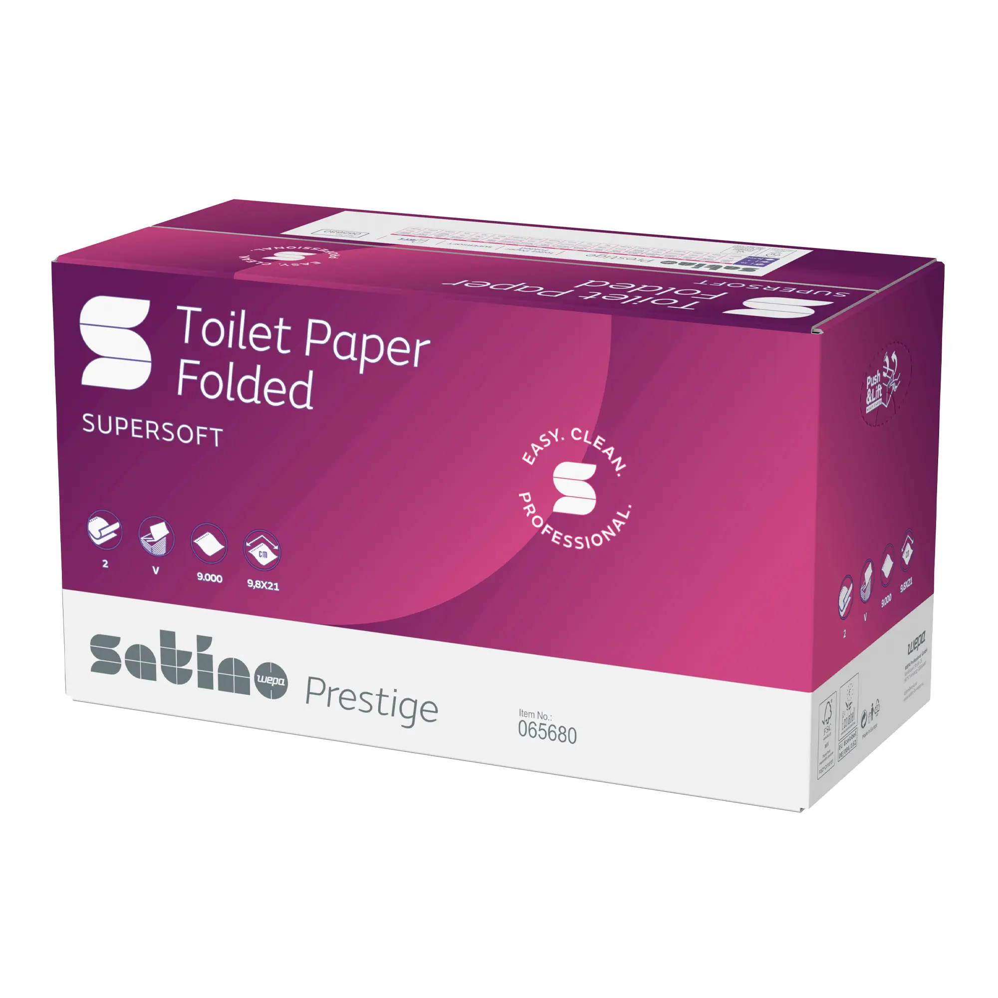 Rouleau Essuie Tout Professionnel Satino By WEPA - Lot De 3 Rouleaux Papier Essuie-Mains Double Épaisseur (750 Feuilles) - Blanc, Économe Et Super Absorbant Sopalin Essuie Tout Promo