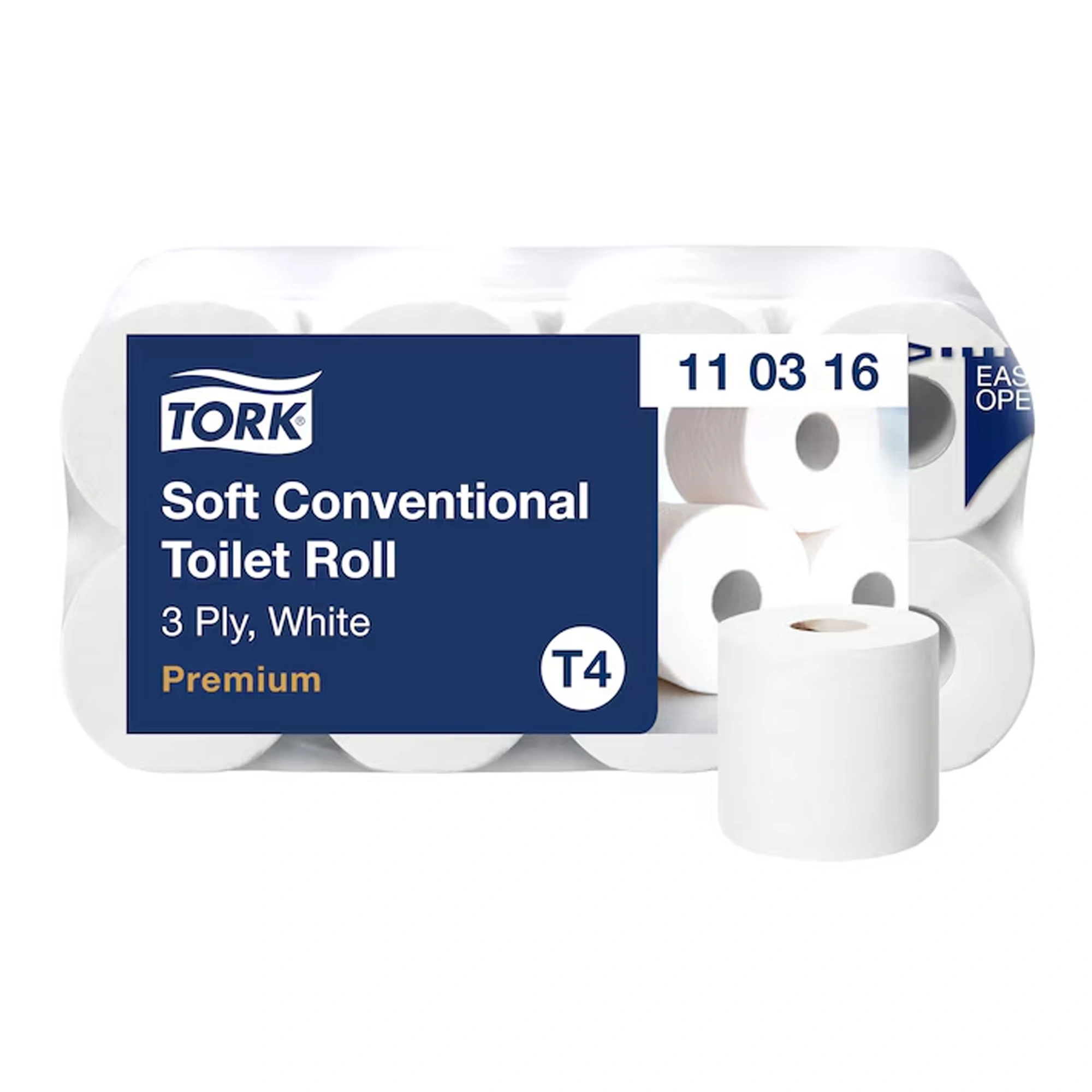 Tork 110316 Premium Toilettenpapier extra weich Kleinrollen T4 3-lagig 250 Blatt