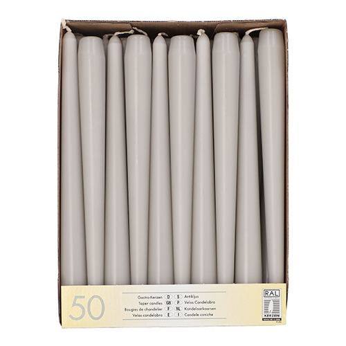 Starpak Leuchterkerzen Ø 2,2 cm, 25 cm hellgrau, 2 x 50 Stück