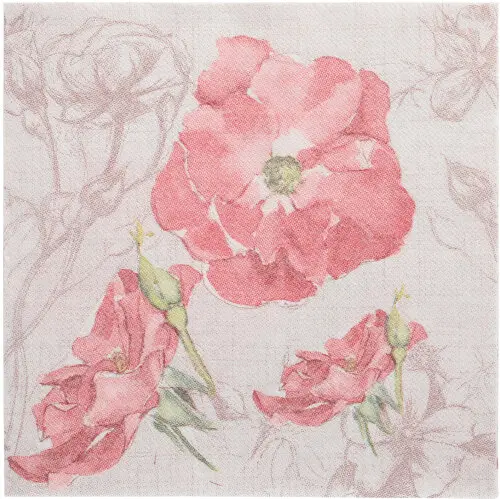 PAPSTAR 50 Servietten "ROYAL Collection" 1/4-Falz 40 cm x 40 cm rosa "Blossom"