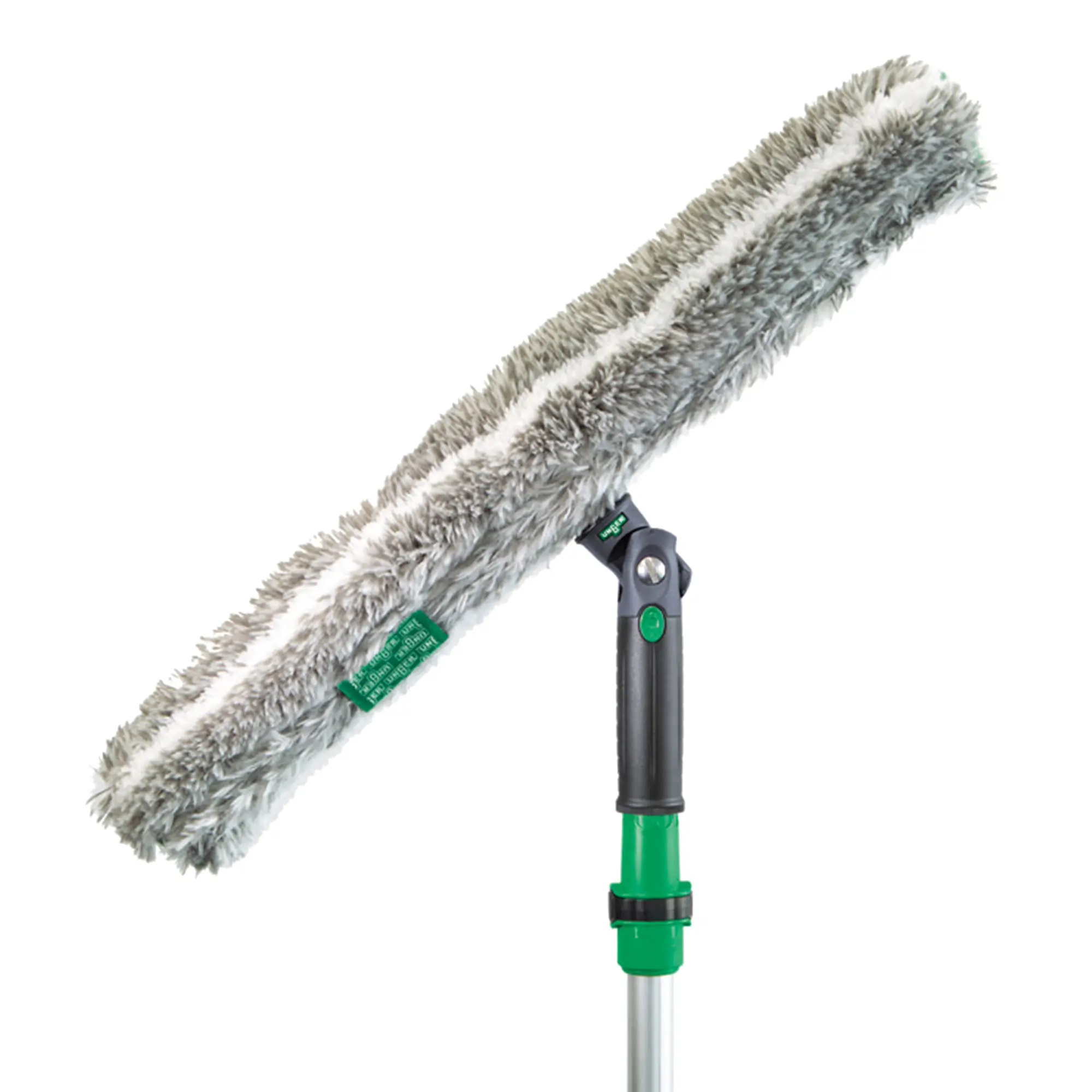 Unger ErgoTec Ninja Einwascher komplett von Unger mit ergonomischem Griff, schwenkbarem Alu-Träger und Mikrofaserbezug mit Schrubbzone für streifenfreie Glasreinigung