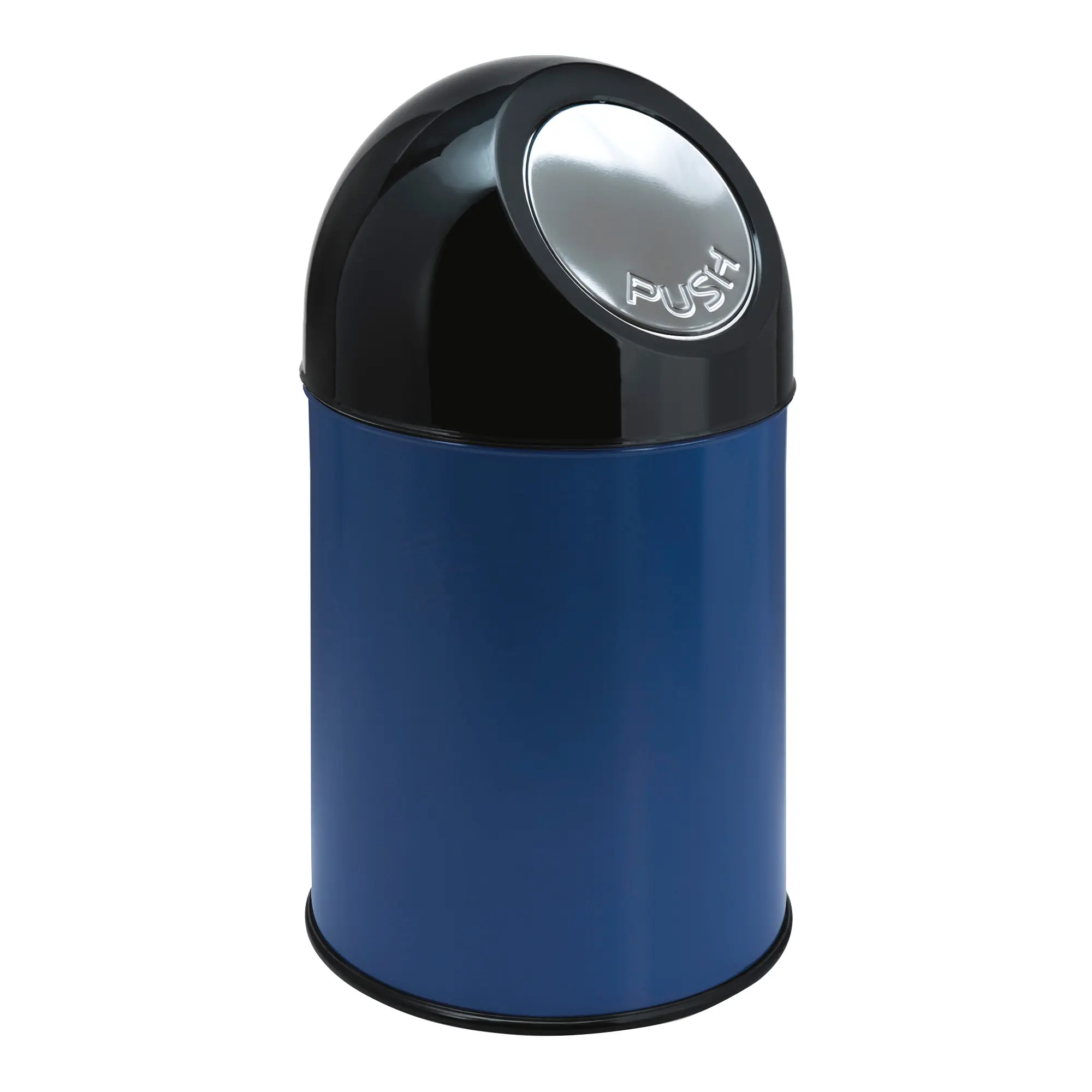 V-Part Abfallbehälter Edelstahl-Pushklappe Inneneimer 30 Liter blau/schwarz 31023431_1