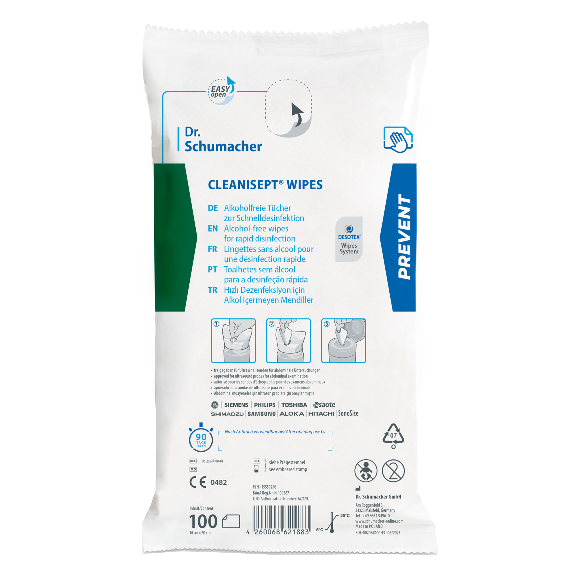 Dr. Schumacher Cleanisept Wipes alkoholfreie Tücher