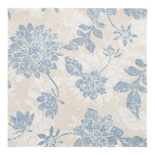 PAPSTAR Servietten "ROYAL Collection" 1/4-Falz 40 x 40 cm arktikblau Flowers, stoffähnliche Premium-Tissue Serviette mit blauem Blumenmuster auf heller Fläche, FSC-zertifiziert, 8 x 20 Stück