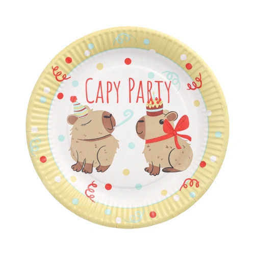 PAPSTAR Teller, Pappe rund Ø 23 cm "Capy Party", 20 x 10 Stück