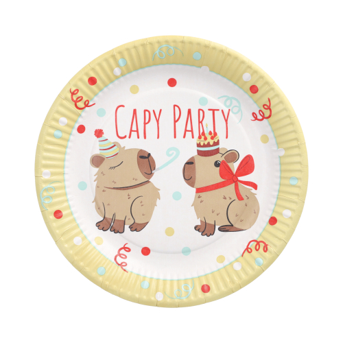 PAPSTAR Teller, Pappe rund Ø 23 cm "Capy Party", 20 x 10 Stück