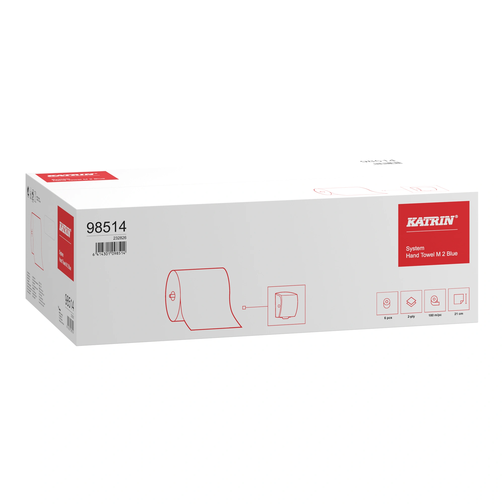 Katrin 98514 System-Handtuchrollen M2 blau 2-lagig, 180 Meter