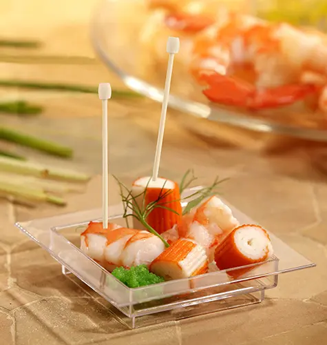 PAPSTAR Fingerfood - Picker 7 cm "Drum", 15 x 40 Stück; elegante Bambus-Fingerfood-Spieße zum Anrichten von Canapés, Partyhäppchen und Vorspeisen