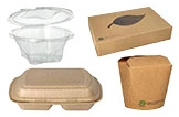 To Go Verpackungen umweltfreundlich aus Karton und Kunststoff – Menüschale, Burgerbox, Nudelbox und Salatschale für Take-away, Art.-Nr. 1001