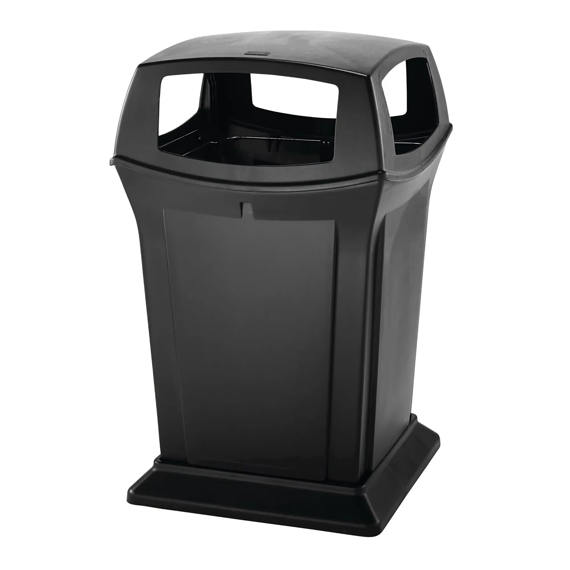 Rubbermaid Ranger Abfallbehälter 170 Liter mit 4 Einwurföffnungen aus robustem Polyethylen, ideal für Stadien, Parks und Einkaufszentren