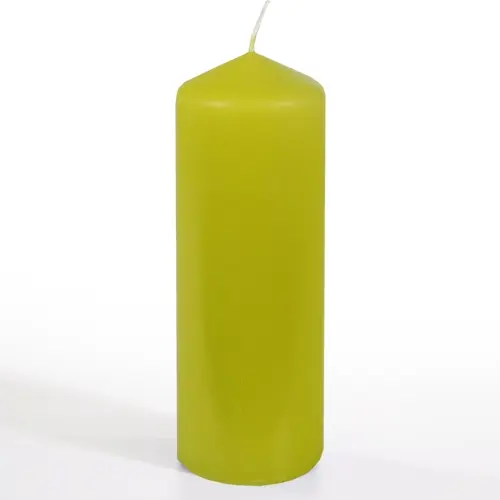 PAPSTAR Stumpenkerze Ø 70 mm, 200 mm kiwi, hohe zylindrische Kerze mit Docht, ca. 65 Stunden Brenndauer, RAL-Gütezeichen Kerzen