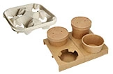 Getränke-Träger aus Karton für mehrere Becher und Becherhalter, nachhaltige To-go-Verpackung, Artikelnummer 106162