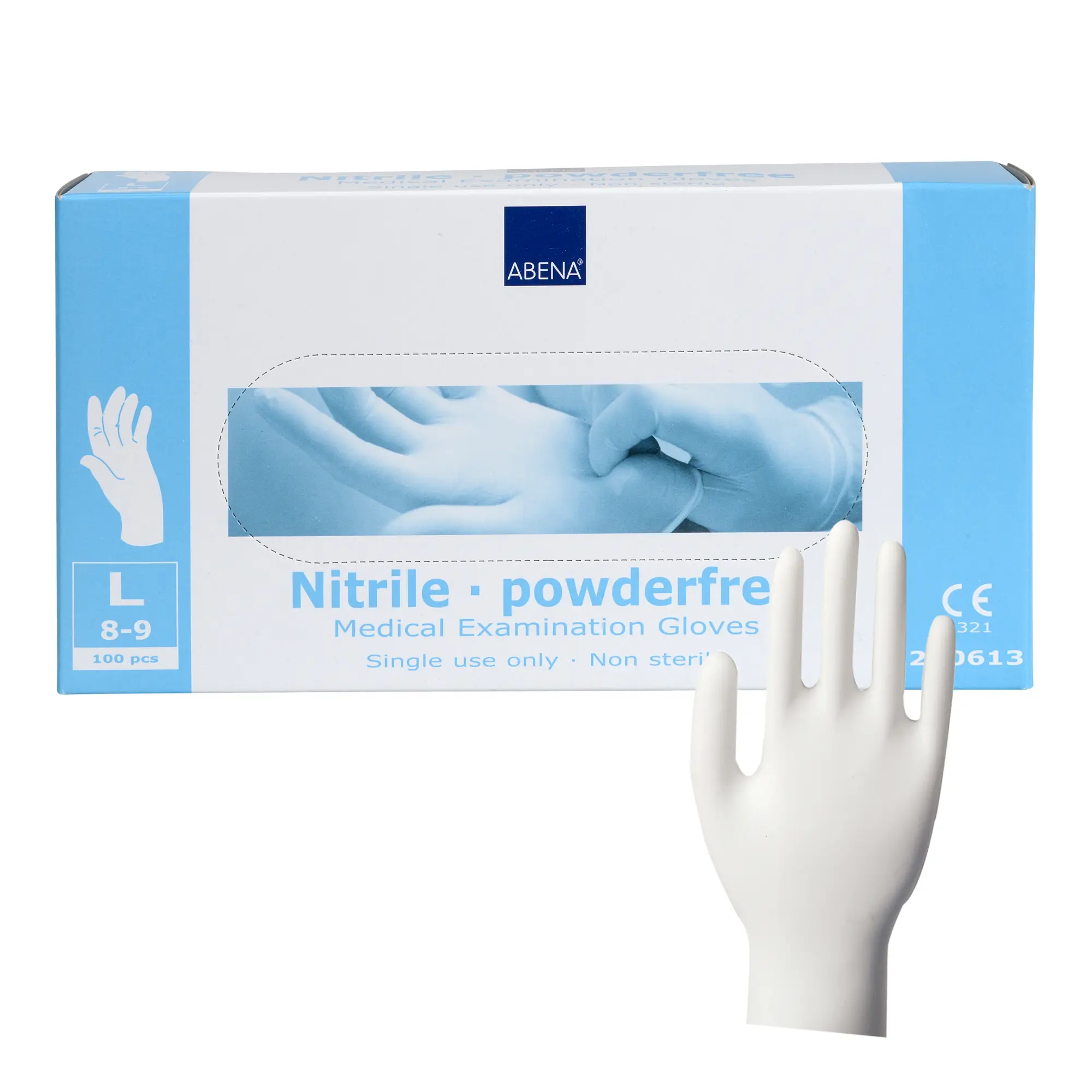 ABENA Nitril-Handschuhe weiß, ungepudert 100 Stück L 290613_1