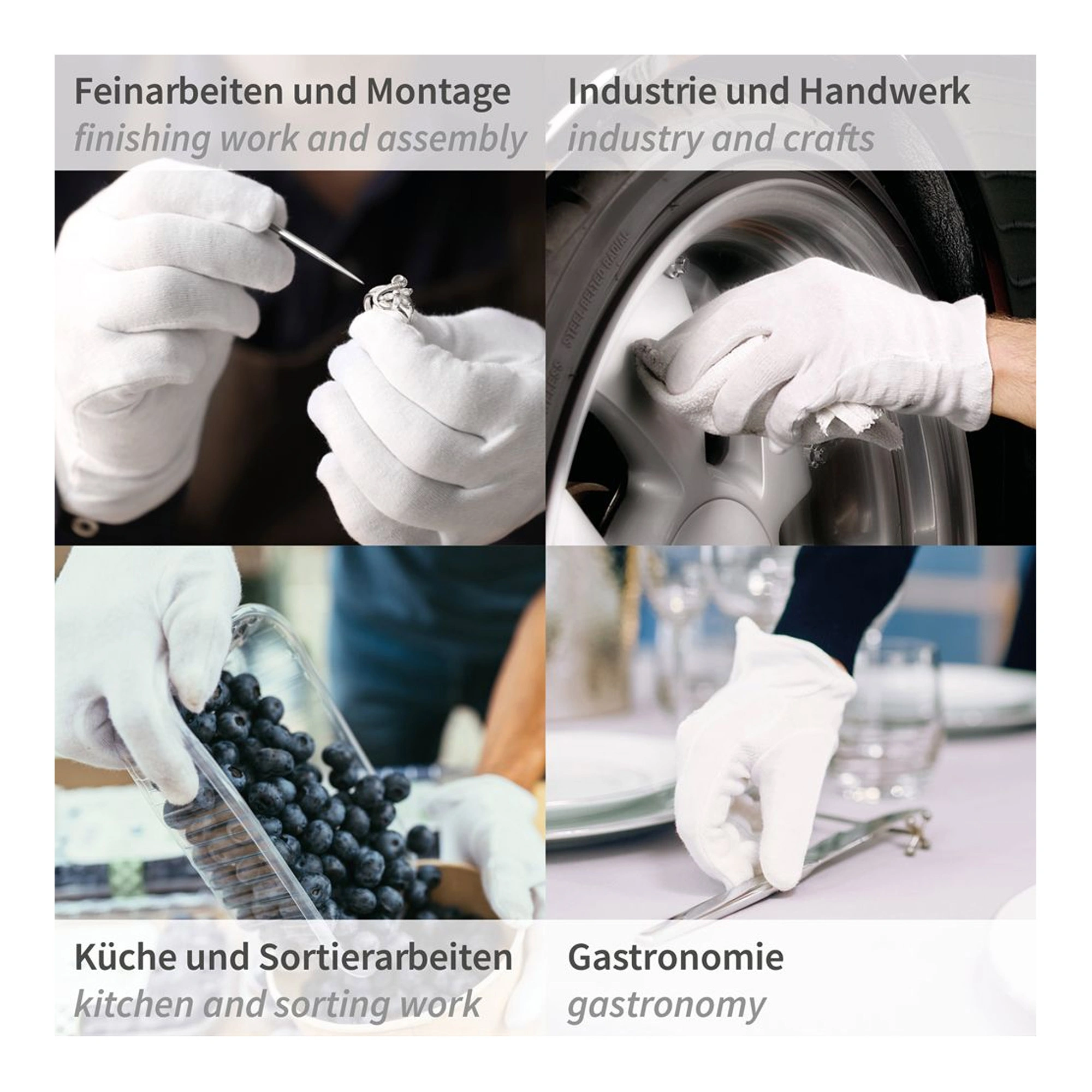 Hygostar Blanc Baumwollhandschuhe weiß, VE 300 Paar