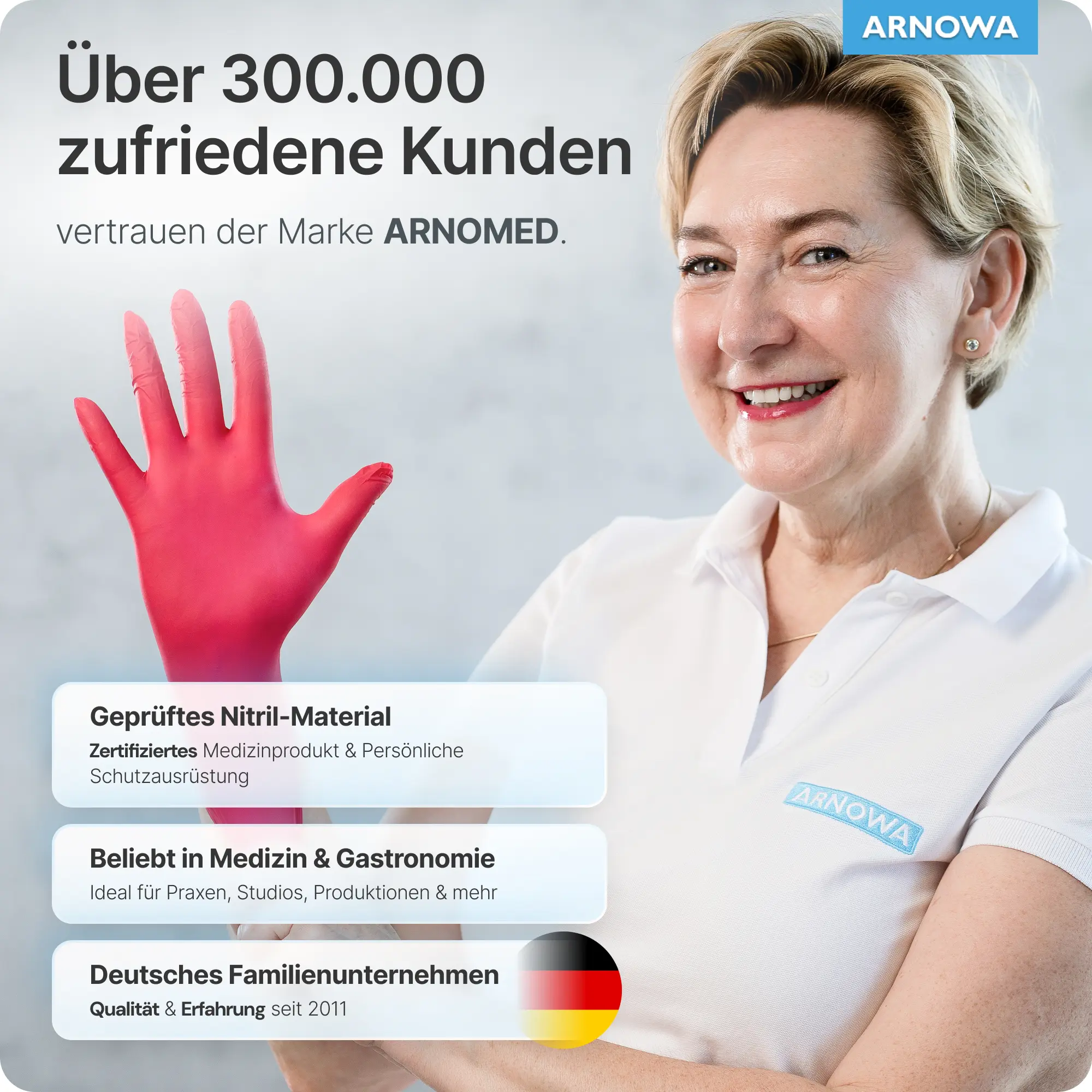 ARNOMED RAINBOW NITRIL LAVA RED Nitrilhandschuhe rot puderfrei, hochwertige latexfreie Einmal-Untersuchungshandschuhe aus Nitril für Medizin, Pflege, Labor und Gastronomie, VE 100 Stück
