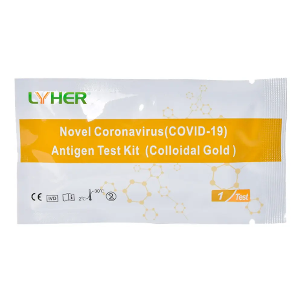 Lyher Covid-19 Antigen Corona Schnelltest, Selbsttest Laien 5er Pack 5 Stück Testkassette CO-ST1-5