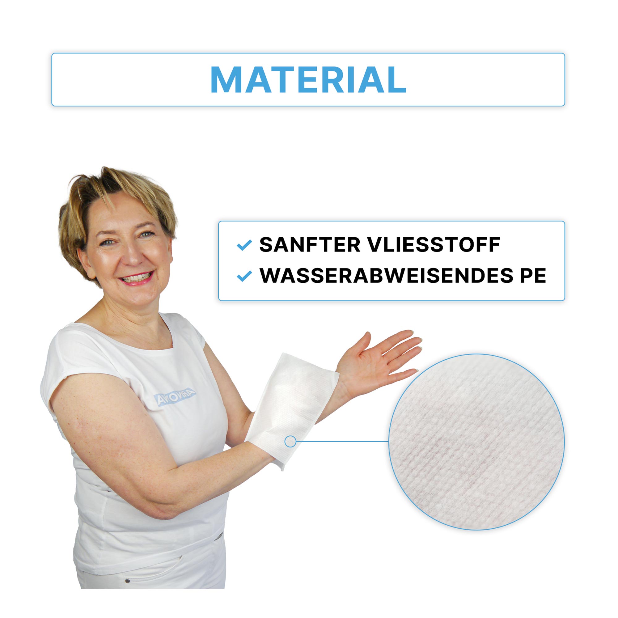 ARNOMED Einmalwaschhandschuhe Spunlace Vlies mit PE-Innenbeschichtung