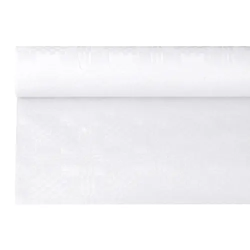 PAPSTAR Papiertischtuch mit Damastprägung 6 m x 1,2 m weiß