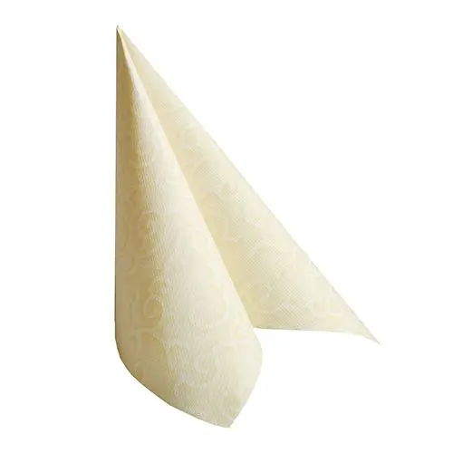 PAPSTAR Servietten ROYAL Collection 1/4-Falz 40 cm x 40 cm champagner Casali, elegante Stoffoptik mit Ornamentmuster, weich, formstabil und FSC-zertifiziert