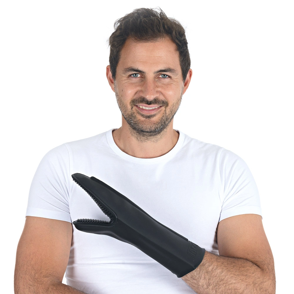 Hygostar Shark Black, Silikon Ofenhandschuhe schwarz, VE 6 Stück