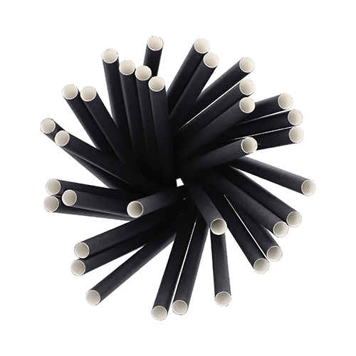 PAPSTAR Shake-Halme Papier Ø 10 mm, 21 cm schwarz, stabile FSC-zertifizierte Trinkhalme für Shakes, Limonaden und Erfrischungsgetränke, Artikel 89905