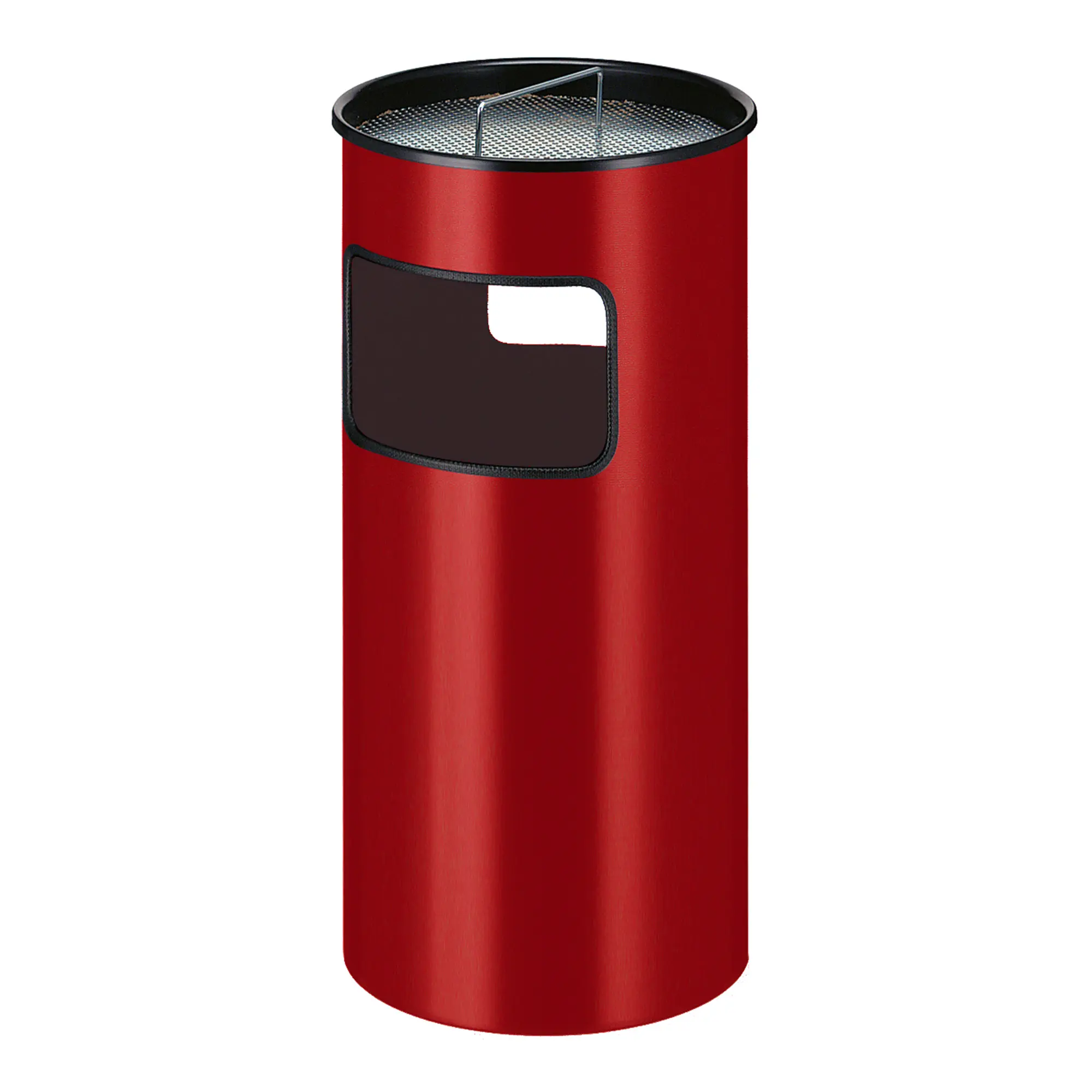 V-Part Ascher-Papierkorb 50 Liter Einwurföffnung rot 31002917_1