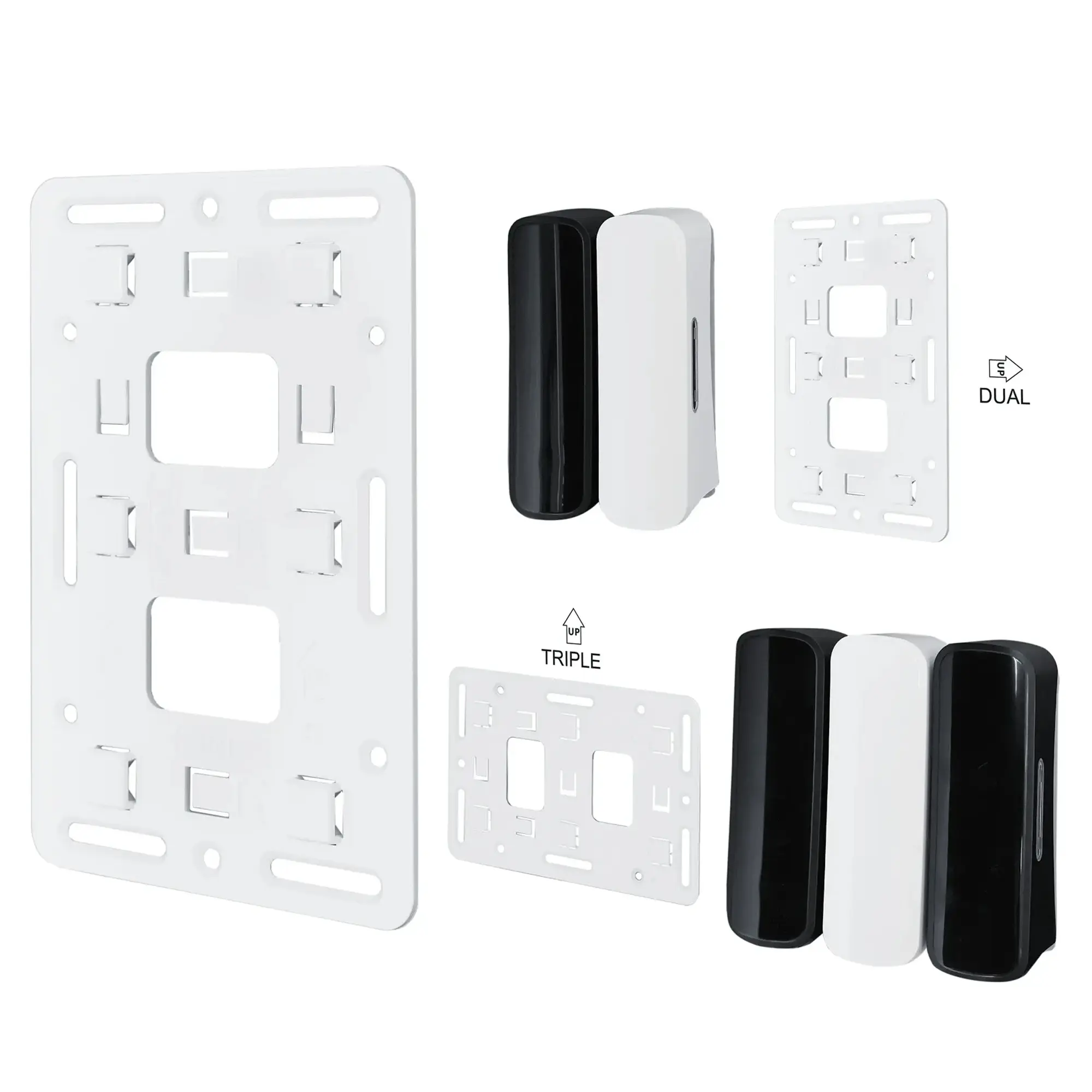 SEMYtop Dusch- u. Badspender 350 ml Kunststoff, schwarze Ausführung aus der Black & White Serie, nachfüllbarer Wandspender für Dusche und Bad