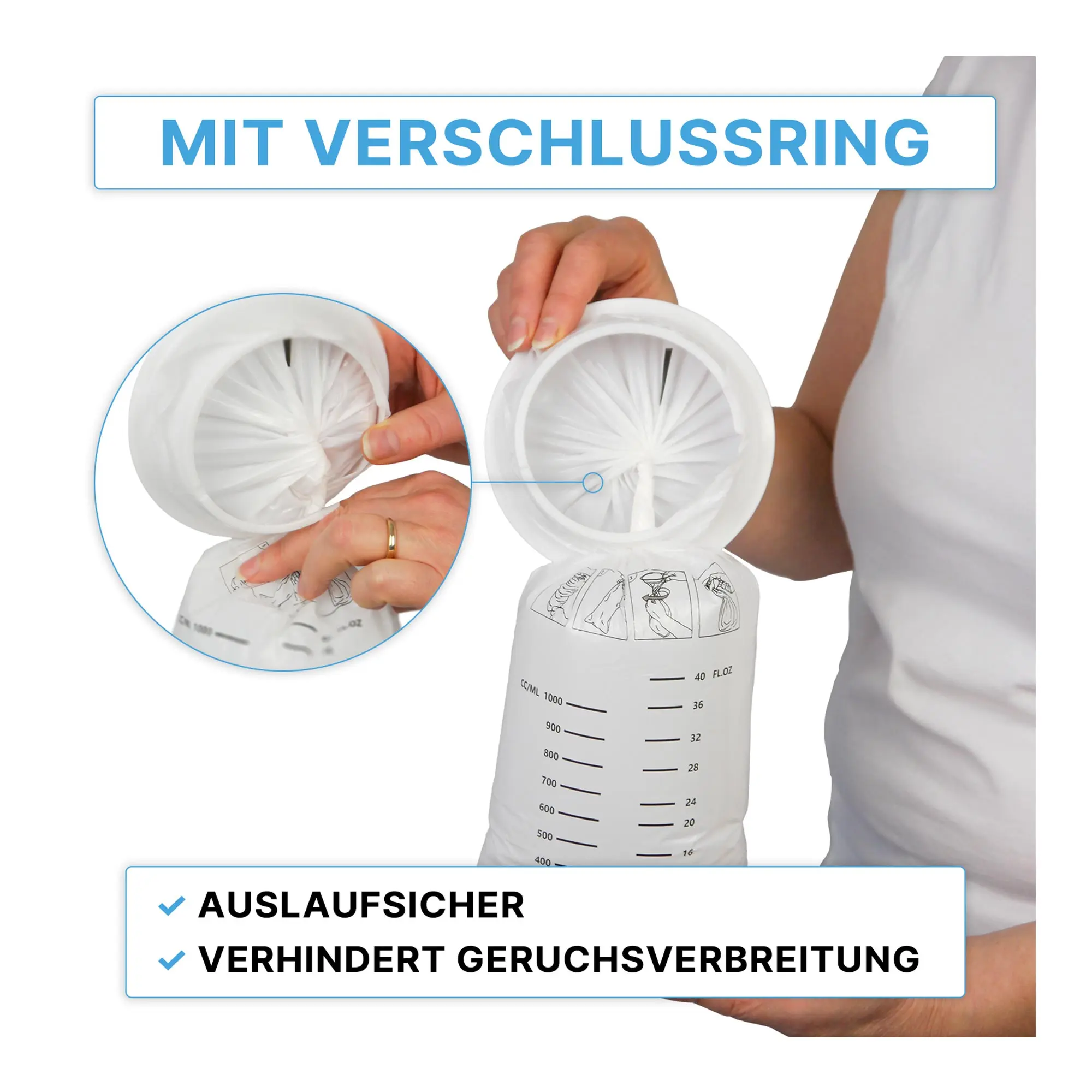 ARNOMED  Spuckbeutel mit verschließbarem Ring, 2 Liter, 25 Stück