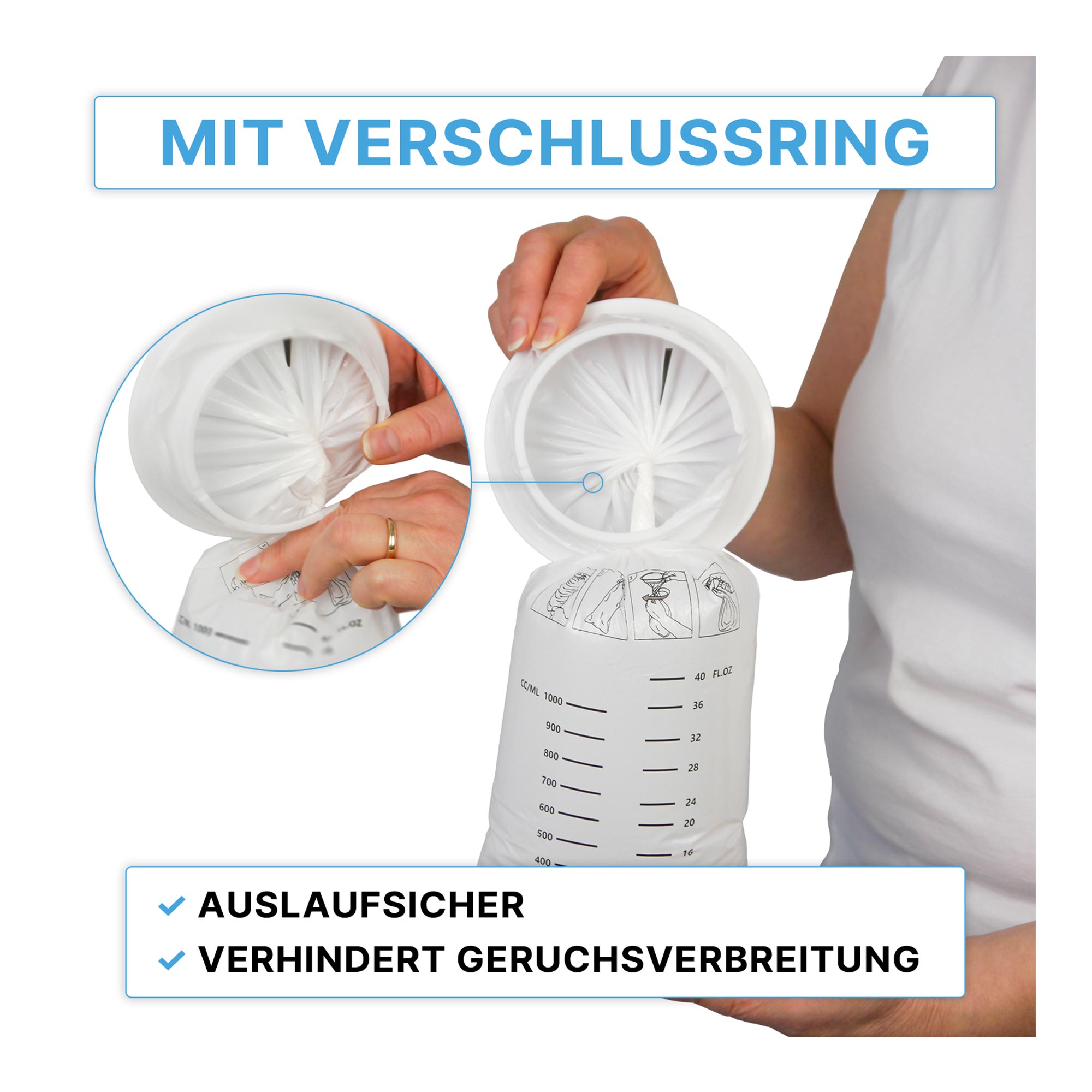 ARNOMED  Spuckbeutel mit verschließbarem Ring, 2 Liter, 25 Stück