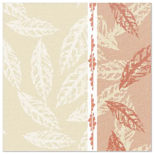 PAPSTAR Servietten "ROYAL Collection" 1/4-Falz 40 x 40 cm rot Autumn mit beigem und rot-orangenem Blättermotiv, industriell kompostierbar, Art.-Nr. 88319