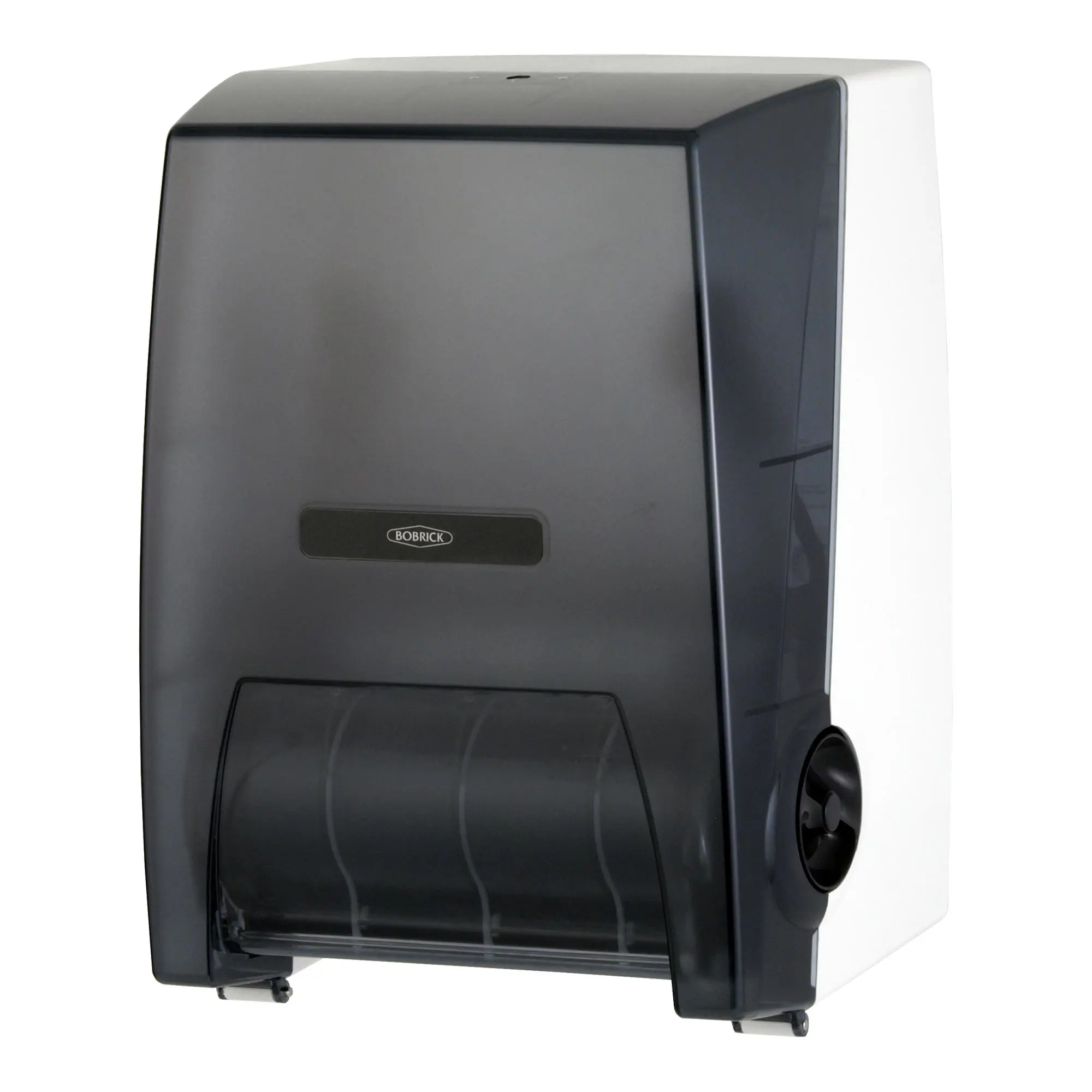 Bobrick B-72860 Papierrollenhandtuchspender aus hochschlagfestem ABS-Kunststoff mit transluzenter dunkelgrauer Front für Papierrollen bis 20,5 cm Durchmesser, abschließbar, Bobrick B-72860