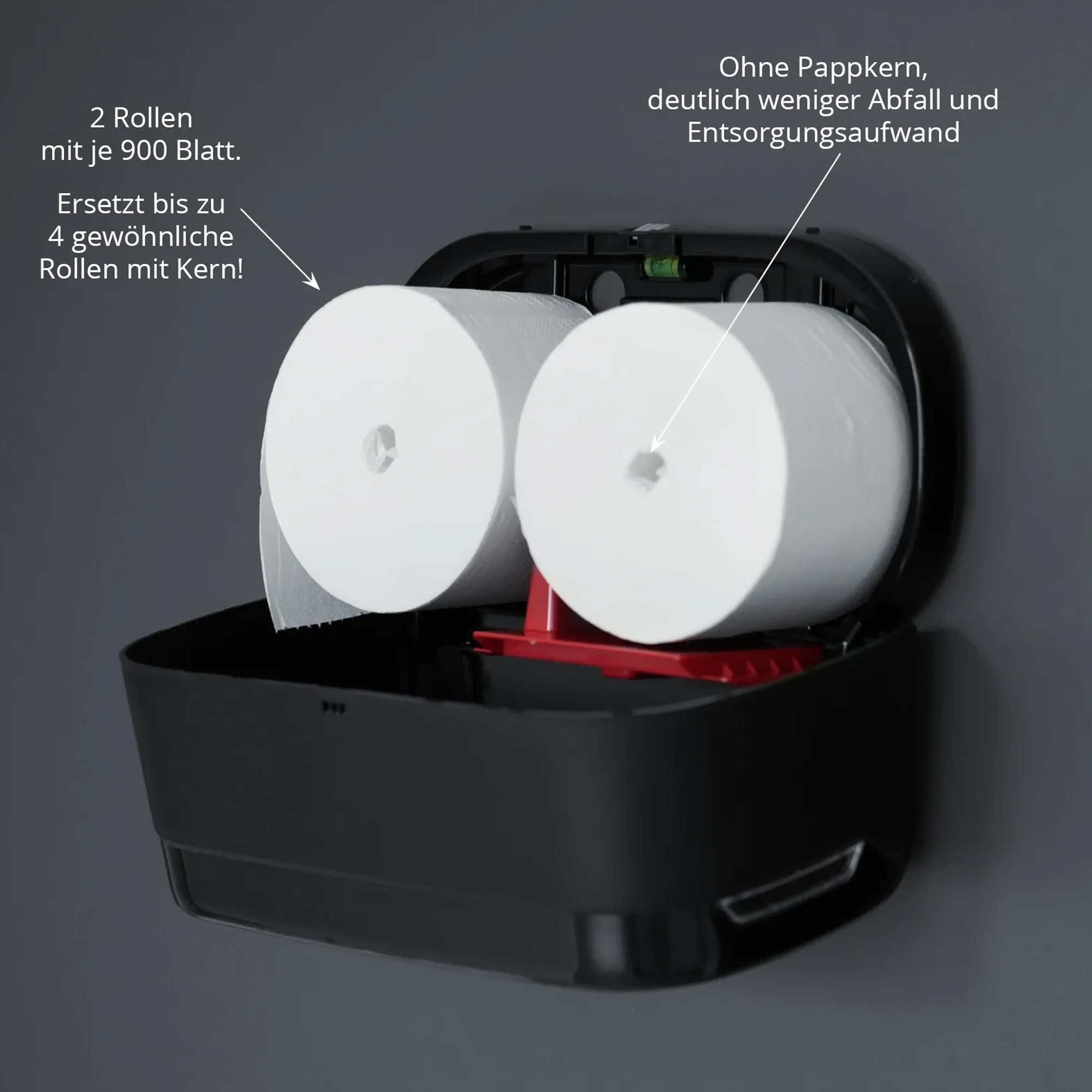 SEMYtop Toilettenpapierspender für 2 Rollen kernlos