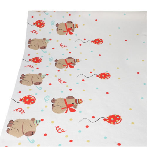 PAPSTAR Tischdecke, Papier 5 m x 1,2 m "Capy Party", 12 x 1 Rolle