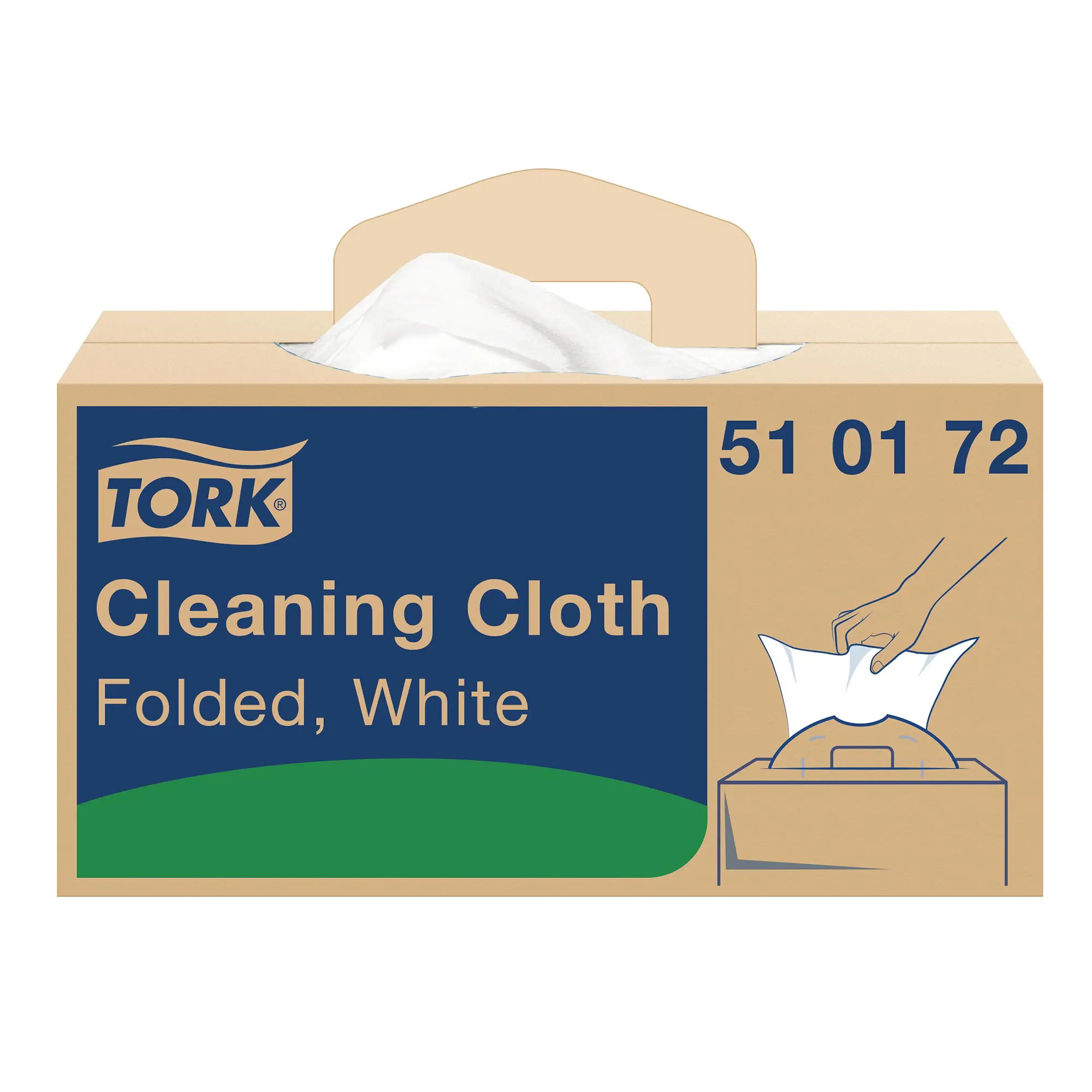Tork 510172 Premium Reinigungstücher W7 weiß, 1‑lagig, 35,5 x 41,5 cm, 210 Industrietücher in recyclebarer W7-Spenderbox zur hygienischen Einzeltuchentnahme, Art.-Nr. 510172