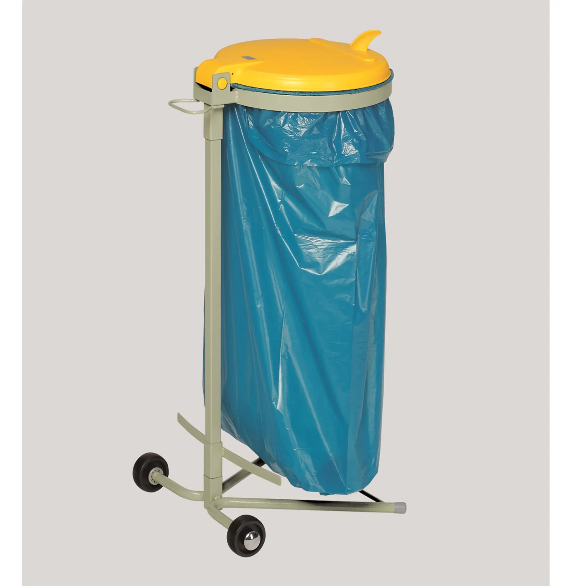 VAR Abfallsammler WSR120, fahrbar, 120 Liter gelb freistehender Müllsackständer 1640