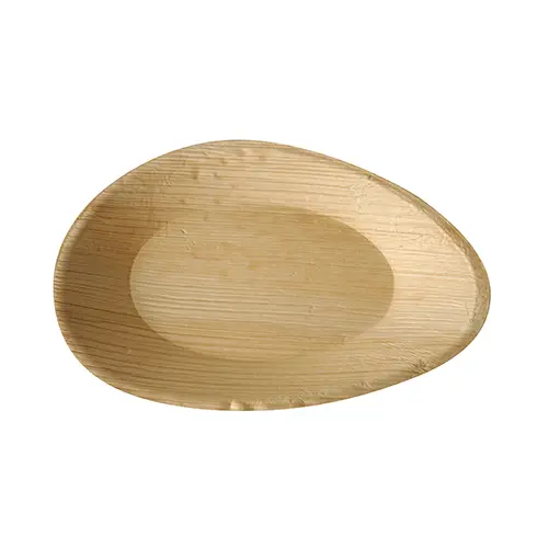 PAPSTAR Teller Palmblatt "pure" oval 26 x 17 x 2,5 cm, stabiles kompostierbares Einweg-Geschirr aus Palmblatt, wasserdicht und hitzebeständig