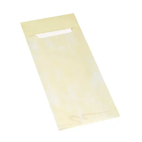 PAPSTAR 520 Bestecktaschen 20 cm x 8,5 cm creme inkl. weißer Serviette 33 x 33 cm 2-lag.