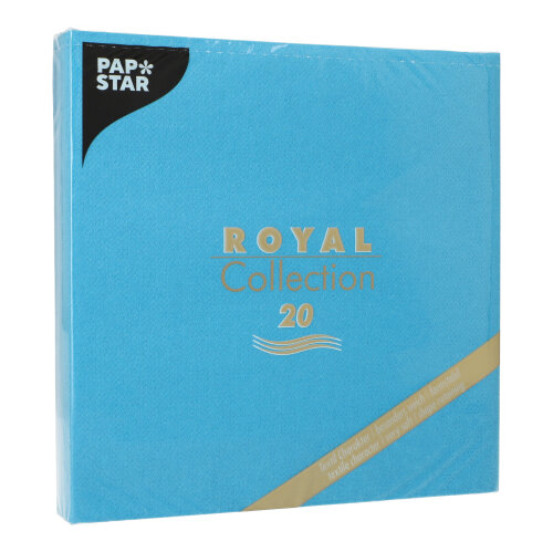PAPSTAR Servietten "ROYAL Collection" 1/4-Falz 40 x 40 cm türkis, Premium-Servietten in Stoffoptik, weich, formstabil, zertifiziert nach FSC und Nordic Ecolabel