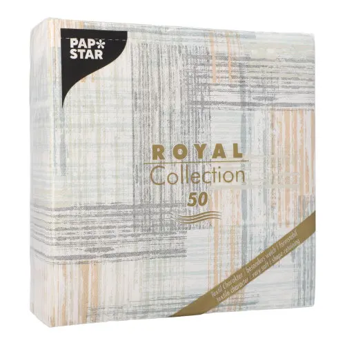 PAPSTAR Servietten ROYAL Collection 1/4-Falz 40 cm x 40 cm Modern, Premium-Servietten in Stoffoptik mit modernem Muster, weich, formstabil und umweltfreundlich zertifiziert