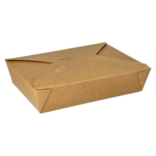 PAPSTAR 50 Lunchboxen, Pappe "pure" 1500 ml 4,8 cm x 14 cm x 19,7 cm braun