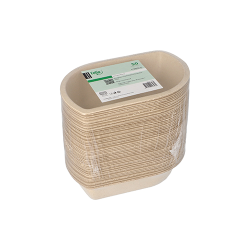 PAPSTAR Conpax (LM) Snacktrays Zuckerrohr 3,6 x 9,9 x 15 cm natur, ungebleichte Snackschale für Pommes und Food-to-go, Art.-Nr. 89158 97079