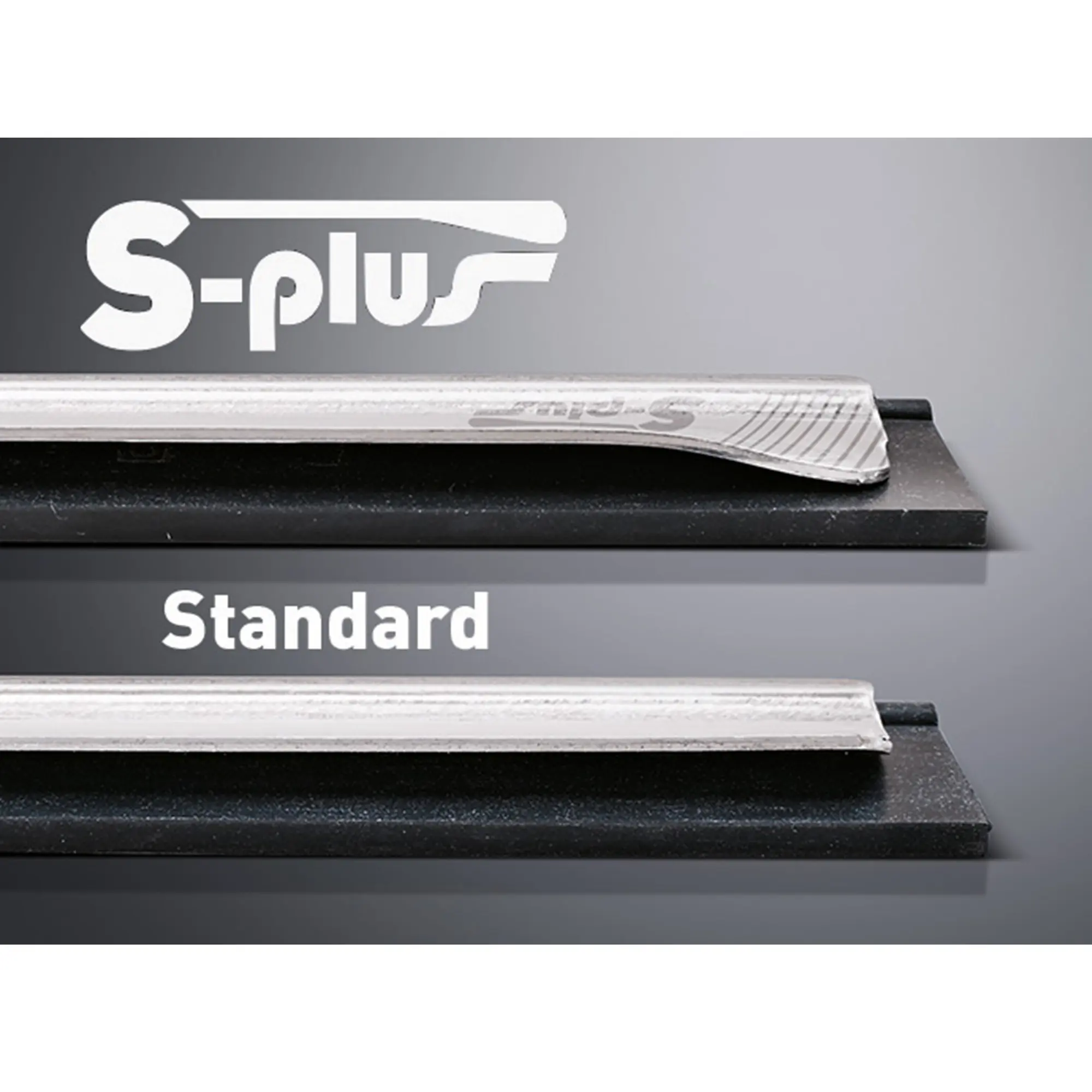 Unger S-Schiene Plus Edelstahl mit Gummi, robuste Wischerschiene mit gebogenen Enden für streifenfreie Fensterreinigung bis zum Rahmen von Unger