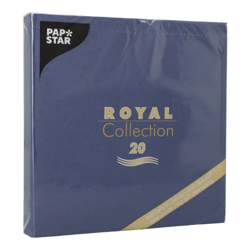 PAPSTAR Servietten "ROYAL Collection" 1/4-Falz 40 x 40 cm dunkelblau, Premiumservietten in Stoffoptik, weich, formstabil, industriell kompostierbar, 8 x 20 Stück, Art.-Nr. 16903