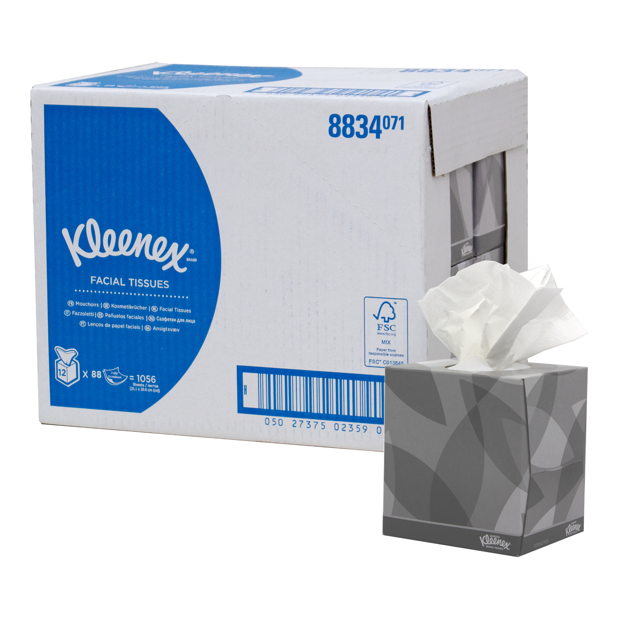 Kleenex Kosmetiktücher Würfelbox, 8834, 2-lagig, 88 Tücher - Böttcher AG