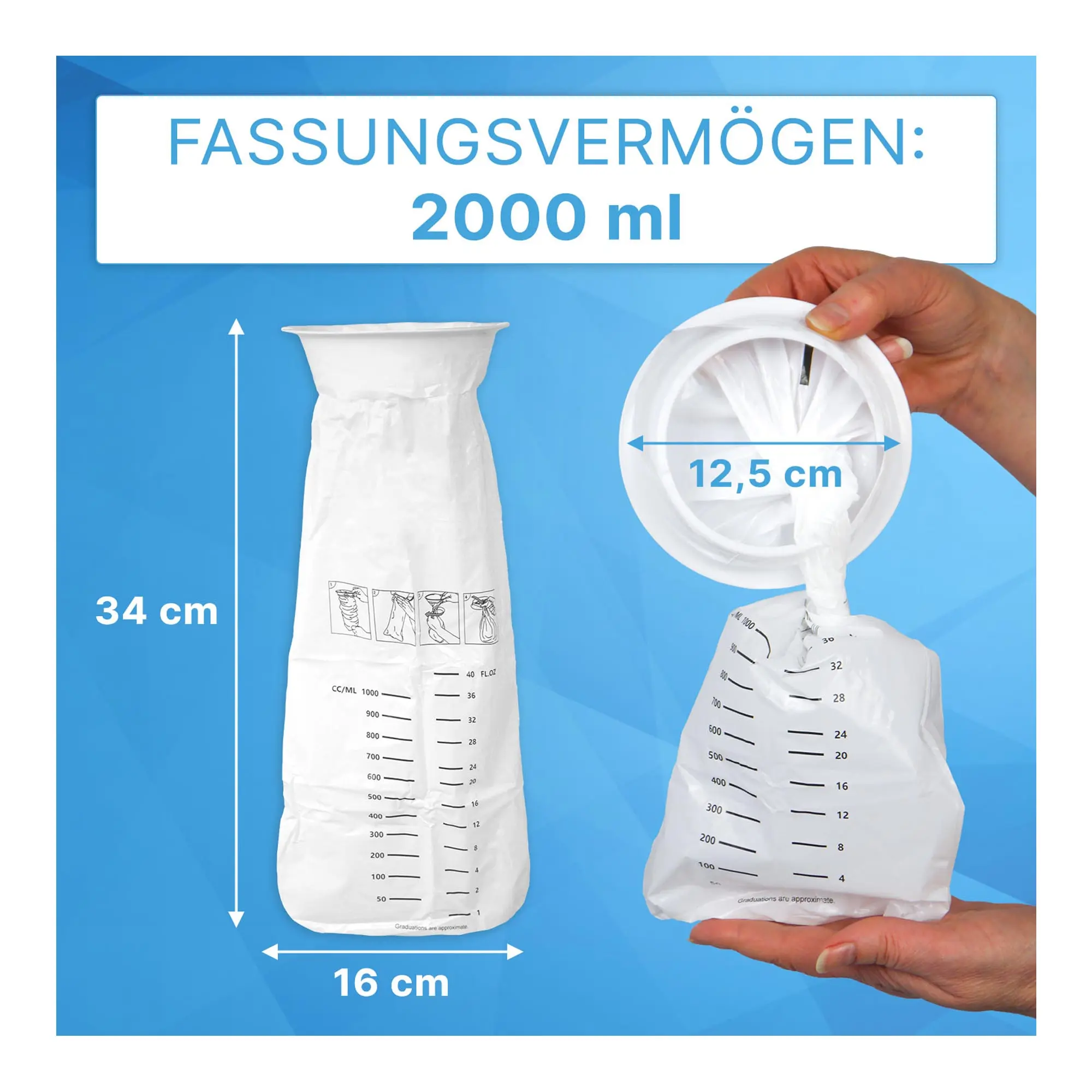 ARNOMED  Spuckbeutel mit verschließbarem Ring, 2 Liter, 25 Stück