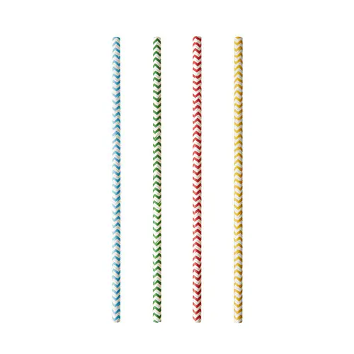PAPSTAR Trinkhalme, Papier Ø 6 mm, 20 cm farbig sortiert Zig-Zag, FSC-zertifizierte Papiertrinkhalme für Cocktails, Limonaden und Erfrischungsgetränke, Art.-Nr. 88026